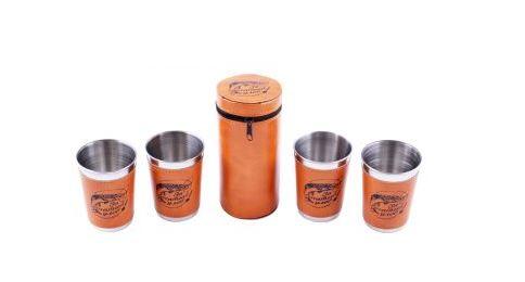 Чарки у шкіряному чохлі За багатий улов (4 шт.) NoPM-22-1