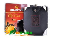 Фляга з неіржавкої сталі у шкіряному чохлі Україна PT-48B