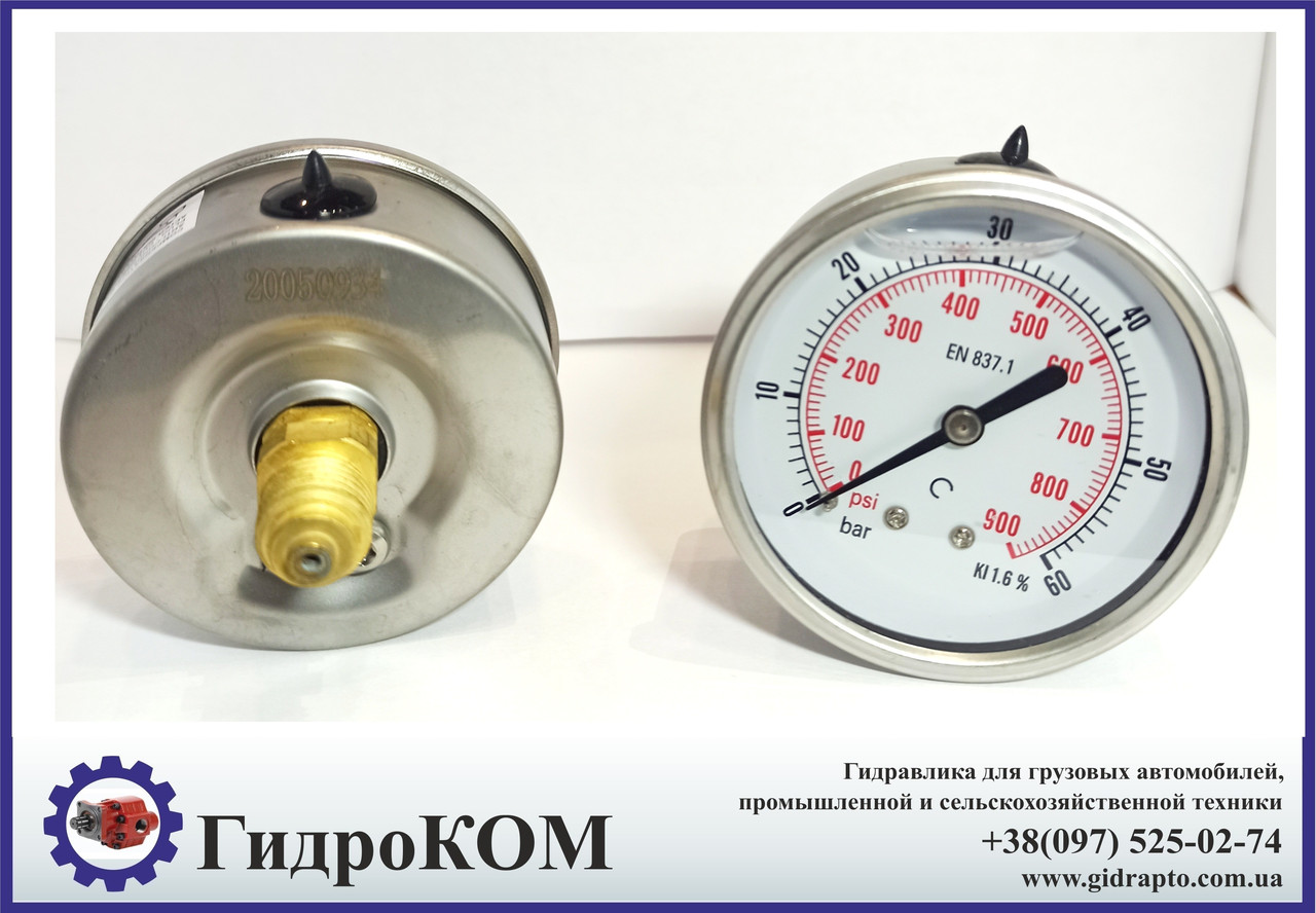 Манометр від 0 до 60 Бар Італія (з'єднання ззаду)