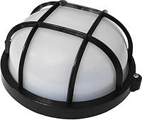 Светильник светодиодный черный пластиковый опаловый плафон с решеткой ПП-1052-07-1/6 12W