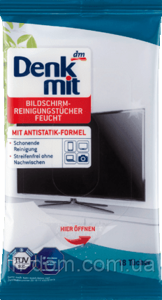 Denkmit Bildschirm Reinigungstücher feucht Салфетки антистатик для догляду за телевізорами і моніторами 20 шт.
