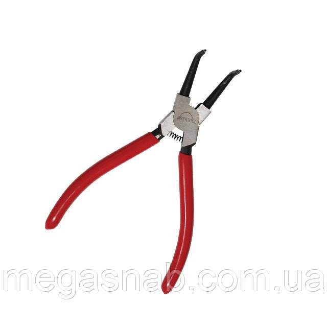 Щипці для стопорних кілець Intertool 180мм вигнуті на стиск HT-7012, фото 1