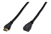 Удлинитель HDMI (папа) - HDMI (мама) Digitus HDMI High speed + Ethernet (AM/AF) 5.0m