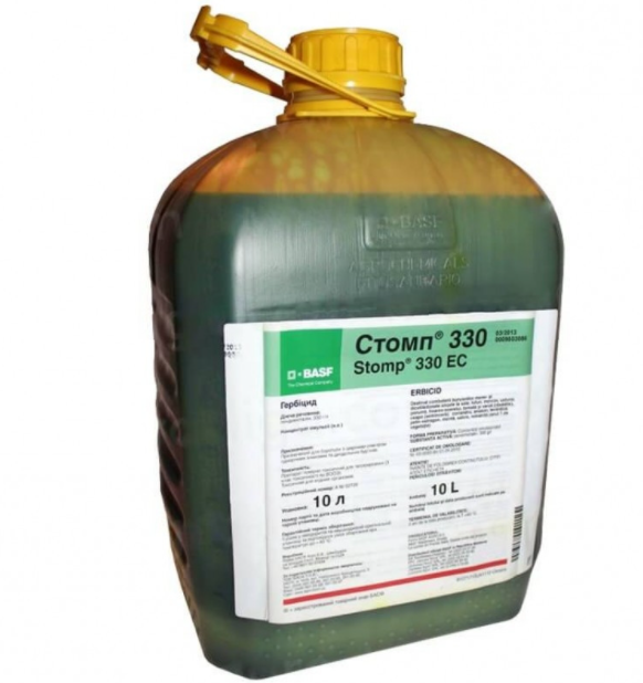 Гербіцид ґрунтовий для більшості с/г культур Стомп (пендіметалін 330 г/л) 10 л