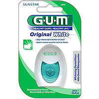 Зубная нить GUM Original White Floss, вощеная с фторидом, 30 м