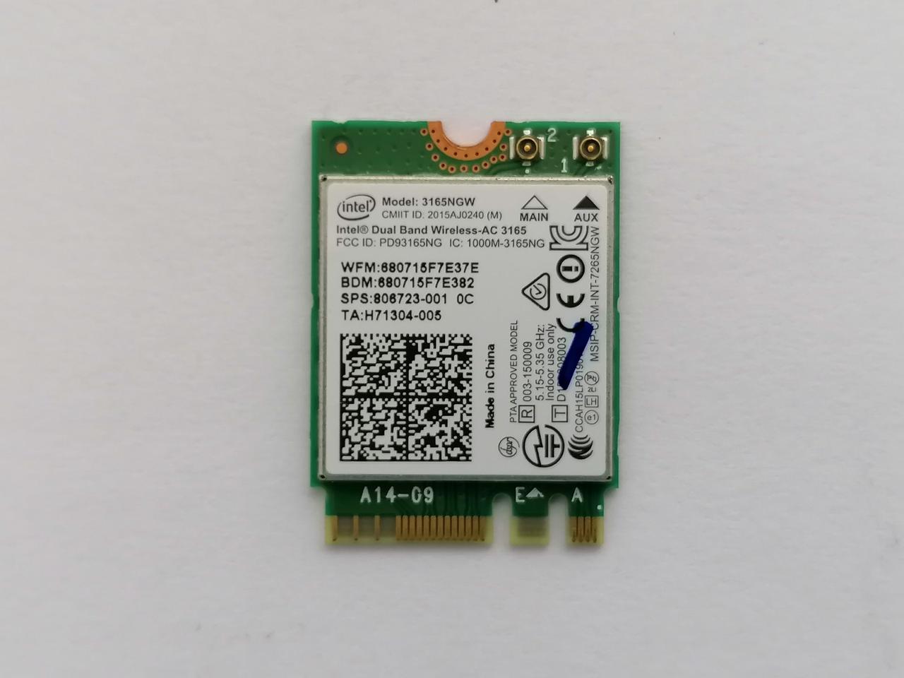 Б/У Wi-Fi модуль Intel® 3165NGW від ноутбука HP 250 G5, 255 G5, 250 G4, 255 G4