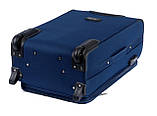 Валіза тканинна WINGS 6802 середня темно-синя 2 колеса, фото 2