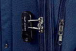 Валіза тканинна WINGS 6802 середня темно-синя 2 колеса, фото 3