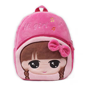 Рюкзак дитячий плюшевий для дівчаток. Міні рюкзак для садочка (рожевий)