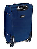 Валіза тканинна WINGS 1706 середня 65 см темно-синя 4 колеса, фото 2