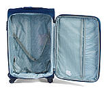 Валіза тканинна WINGS 1706 середня 65 см темно-синя 4 колеса, фото 6