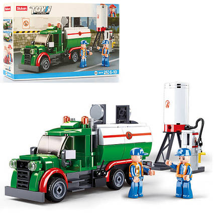 Конструктор бензовоз, заправка, фігурки, 267 деталей SLUBAN M38-B0878