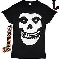 Футболка Misfits skull logo черная, Размер L