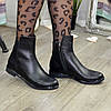 Черевики чорні жіночі шкіряні на низькому ходу, фото 2