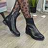 Черевики чорні жіночі шкіряні на низькому ходу, фото 4