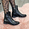 Черевики чорні жіночі шкіряні на низькому ходу, фото 5