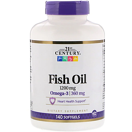 Риб'ячий жир Fish Oil 1200 мг 21st Century 140 капсул