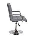 Крісло Augusto ARM CH-Base екокожа сірий 1001 хромованою опорі-блін, з регулюванням висоти, фото 3