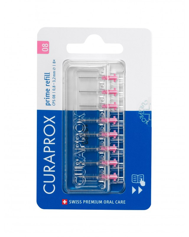 Набір йоржиків міжзубних Curaprox CPS 08-8 Prime Refill d 0,8 мм, 8 шт.