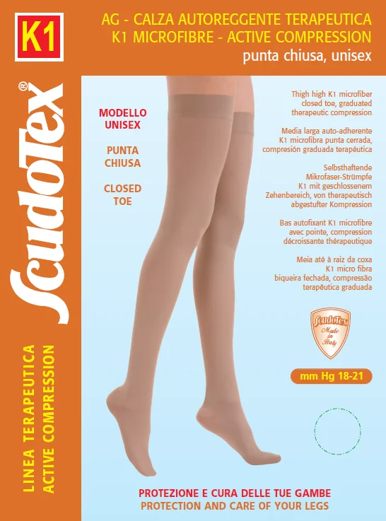 Компресійні панчохи К1 Мікрофібра з миском 435 CE SCUDOTEX клас мм Hg 18-21 (Італія)