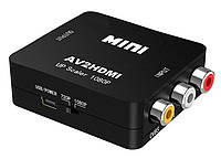 Перехідник відео HDMI-RCAx3 F/F Lucom (62.01.3190) Pas (HDMI-екран)+Audio 720/1080p