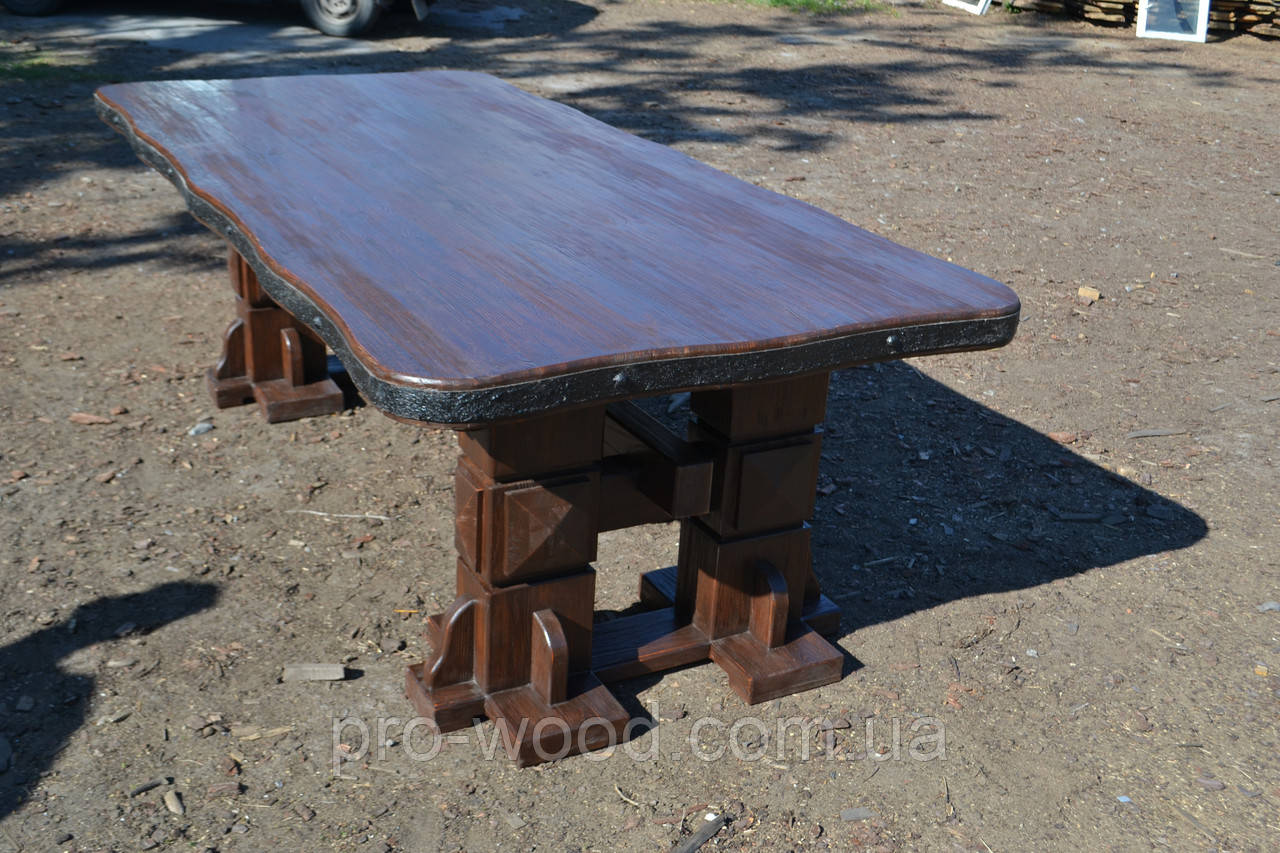 Дерев'яний стіл під старовину обідній, великий