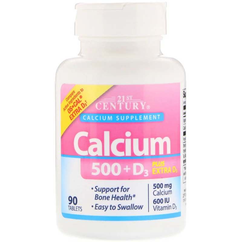 Calcium 500 + D3 Plus Extra D3 21st Century 90 таблеток, фото 1