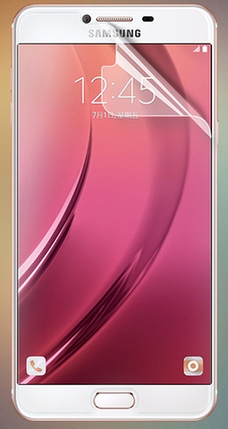 Гідрогелева захисна плівка на Samsung Galaxy C7 на весь екран прозора, фото 1