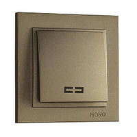 Вимикач одноклавішний з підсвіткою, Mono Electric, DESPINA (бронза)