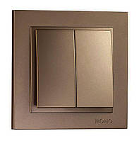 Вимикач двоклавішний, Mono Electric, DESPINA (бронза)