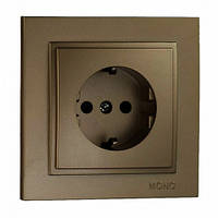 Розетка 1-а з заземленням , Mono Electric, DESPINA (бронза)