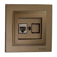 Розетка комп'ютерна (RJ45 CAT 6) , Mono Electric, DESPINA (бронза)