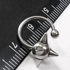 Пірсинг сережки. Підкова діаметр 10 мм для прикрашання пірсингу. Медична сталь.