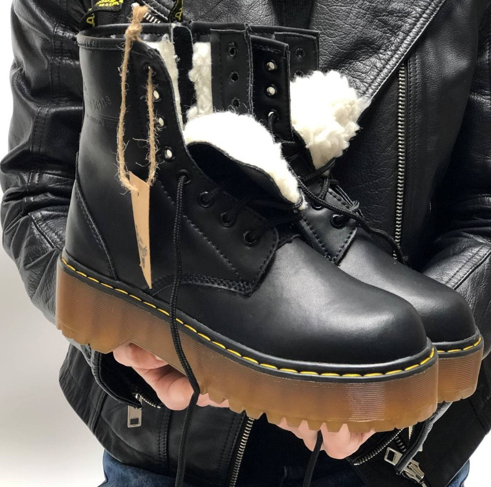 Черевики зимові жіночі Dr. Martens Platform JADON теплі чорні з хутром 36-40р. Фото в живу. Топ топ, фото 1
