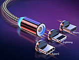 Магнітний кабель шнура заряджання магнітна зарядка Ligtning IPHONE довжина 2 м, фото 2