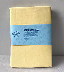 Простирадло трикотажне 60х120 на гумці в дитяче ліжечко жовте