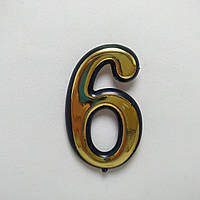 Номер на двері золотий шість і дев'ять TOP, цифра 6-9, номерок дверний 50 мм самоклейна шестерка дев'ята