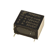 Реле 9V 1група TF-32F-9V-HS-1A (5А 250V) 4pin off-on, Tengfei