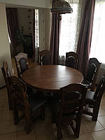 Стіл круглий обідній дерев'яний