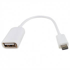 USB OTG кабель, перехідник з MicroUSB на USB White