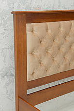 Двоспальне дерев'яне ліжко з м'яким узголів'ям  Арізона 180 Мікс меблі, колір горіх /темний горіх / білий, фото 2