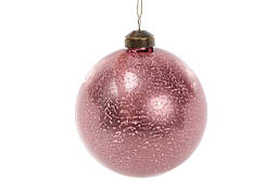 Ялинковий шар 10см, колір - брусничний (8шт),