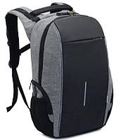 Рюкзак міський 7598 з USB, сірий