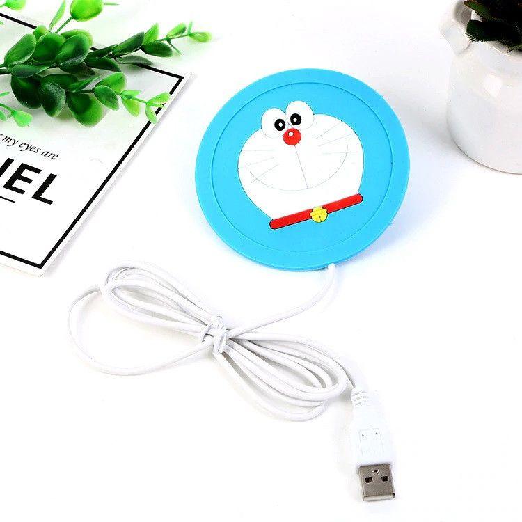 Силіконова USB-підставка для чашки з підігрівом Coaster Pad (під чашку кухоль) Dora блакитна