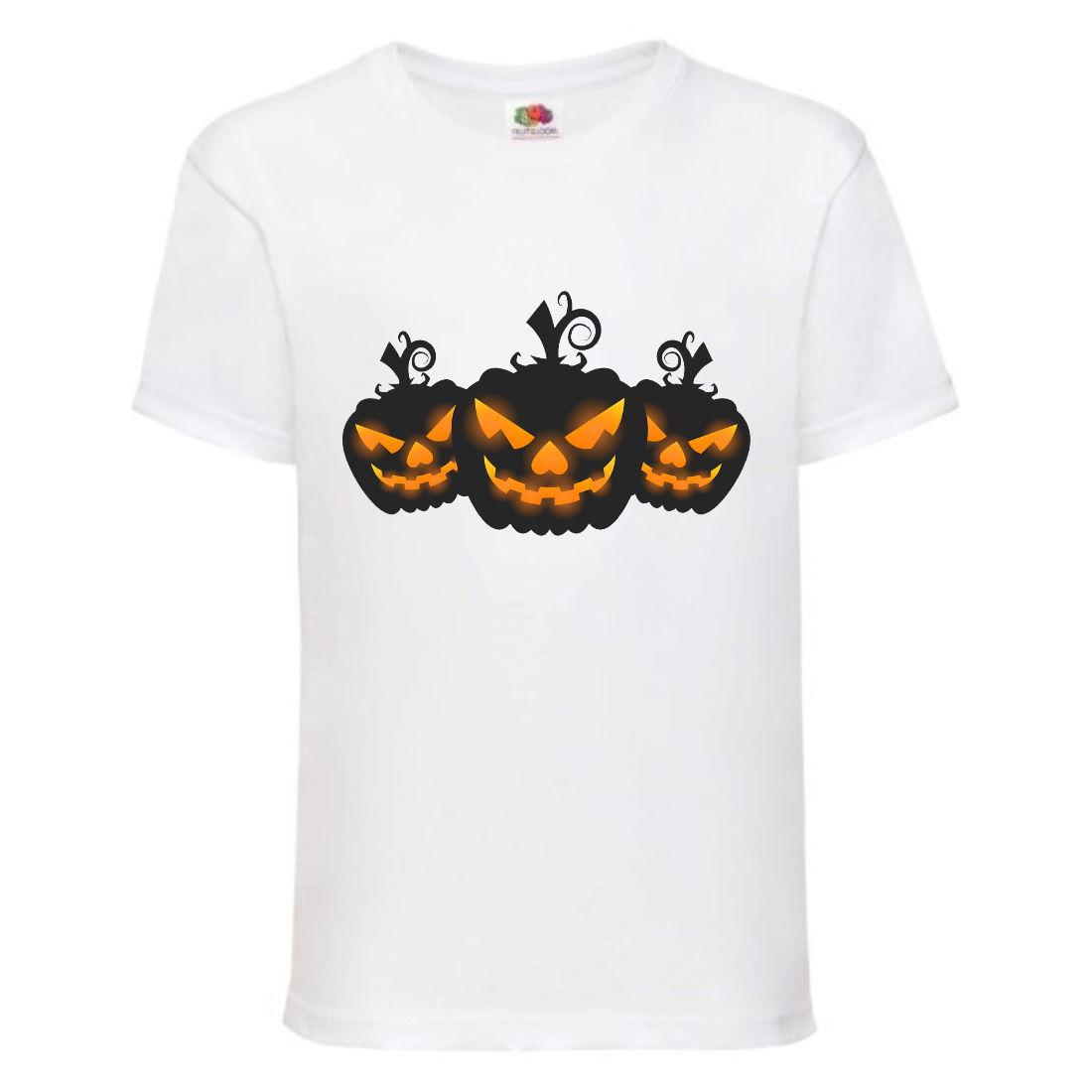 Футболка Хеллоуїн Гарбуз (Helloween-03) біла 98-164 розмір