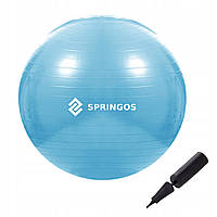 Мяч для фитнеса (фитбол) Springos 55 см Anti-Burst FB0006 Sky Blue