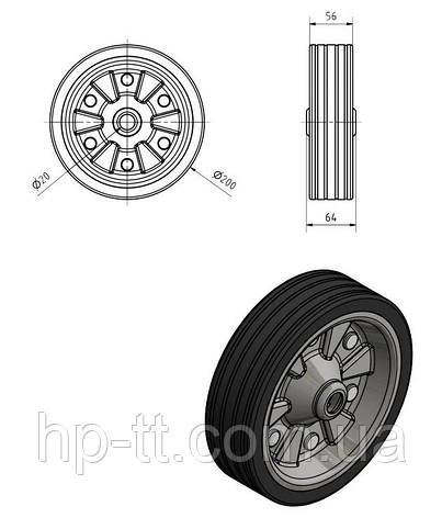 Ролик AL-KO опорного колеса 200х50мм 500 кг 42835, фото 2