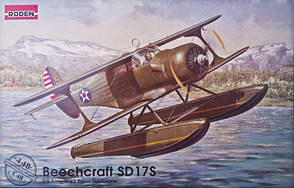 Гидросамолет Beechcraft SD17S Staggerwing. Збірна модель літака в масштабі 1/48. RODEN 448
