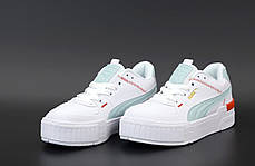Жіночі кросівки Puma Cali. White/Mint. ТОП репліка ААА класу., фото 3