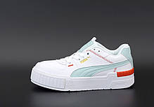 Жіночі кросівки Puma Cali. White/Mint. ТОП репліка ААА класу., фото 3